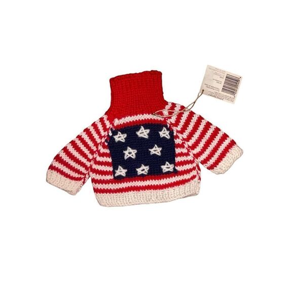 NEW WITH TAGS NWT Cottage Collectibles Knit Bear / Doll Sweater by Ganz, 5”, Pat - Picture 1 of 4